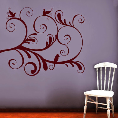 62% OFF on DeStudio DeStudio Swirl With Birds Two Wall Stickers Size MEDIUM WALL STICKER Sticker