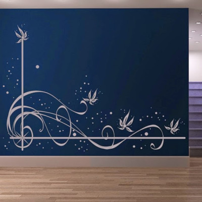 44% OFF on DeStudio Floral Corner Music Size Tiny Wall Sticker