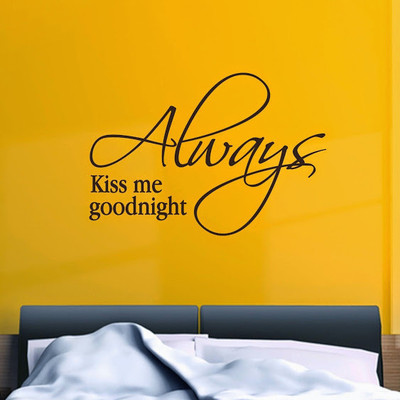 50% OFF on DeStudio Kiss Me Goonight Love Quote Wallart Color Black Size 135 X 60 Cms Wall Sticker