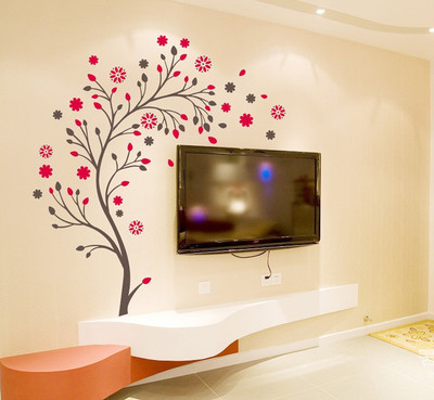 49% OFF on Asmi Collections PVC Decals Pink Tree Wall Sticker Pack of 1
