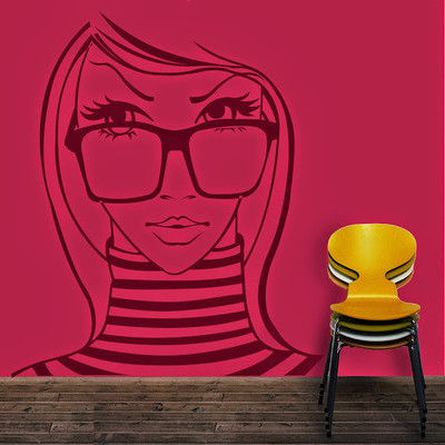 50% OFF on DeStudio DeStudio Lady With Glasses Two Wall Stickers Size JUMBO WALL STICKER Sticker
