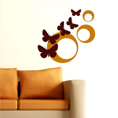 Chipakk Abstract Butterfly - Brown Medium Pigmented Polyvinyl Films Imported Sticker