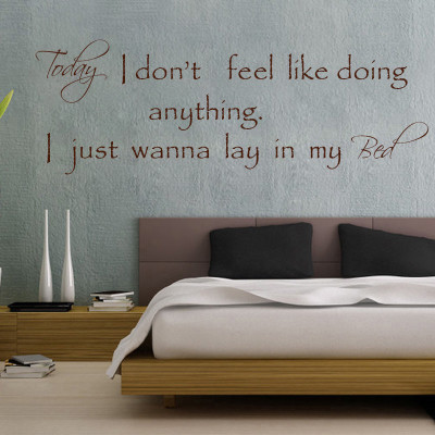 79% OFF on D��cor Kafe Decal Style I Just Wanna Lay in Bed Wall Art Medium Size-35*11 Inch Wall Sticker Sticker Pack of 1