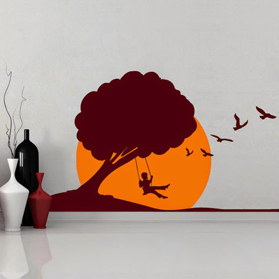 87% OFF on DeStudio Boy On A Swing Two Size Tiny Wall Sticker