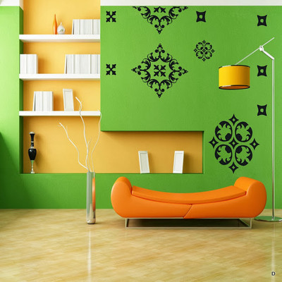 50% OFF on DeStudio Baroque Pop Color Black Size 90cms X 60 Cms Wall Sticker