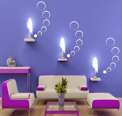 66% OFF on DeStudio 18 White Rings 3D Acrylic Sticker Pack of 18