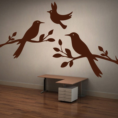 66% OFF on D��cor Kafe Decal Style Birds Wall Art Medium Size-23*15 Inch Wall Sticker Sticker Pack of 1
