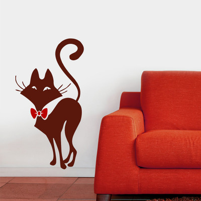 Chipakk Cat-Brown Wall Decal Medium Pigmented Polyvinyl Films Imported Sticker