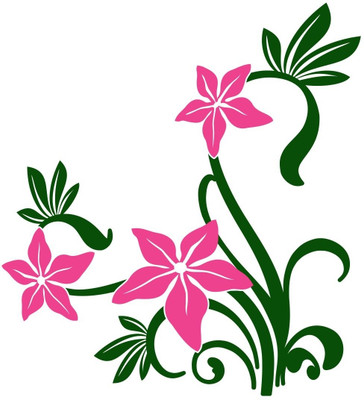 Chipakk Flowering Branch 5 - Pink Wall Decal Medium Pigmented Polyvinyl Films Imported Sticker