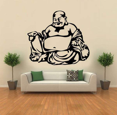 42% OFF on Hoopoe Decor Laughing Buddha 2 Wall Sticker Pack of 1