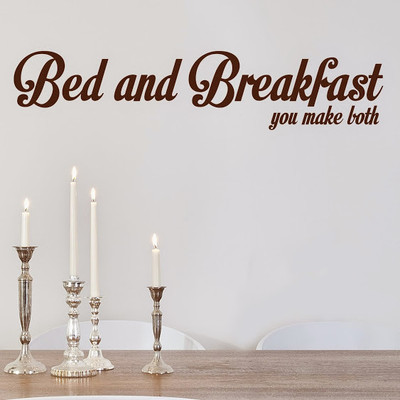 50% OFF on DeStudio Bed And Breakfast Both Wallart Vinyl Color Brown Size 150 X 60 Cms Wall Sticker