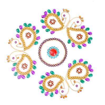 58% OFF on Amba Handicraft Purple Kali Mor Rangoli Acrylic Sheet Sticker