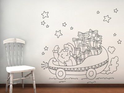 86% OFF on D��cor Kafe Decal Style Santa Claus Wall Sticker Medium Size-31*29 Inch Wall Sticker Sticker Pack of 1
