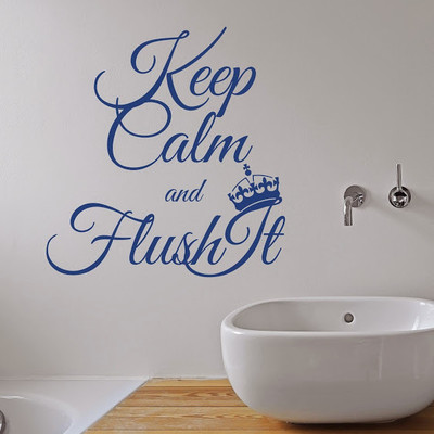 50% OFF on DeStudio Keep Calm And Flush It Two Color Blue Size 150 X 60 Cms Wall Sticker