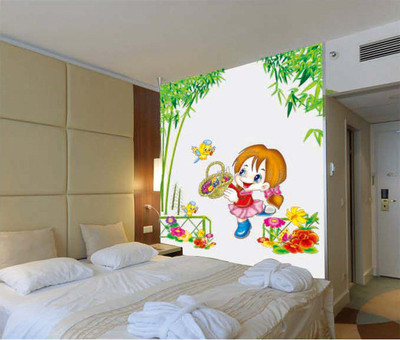 33% OFF on Pindia Girl In Garden Wall Sticker