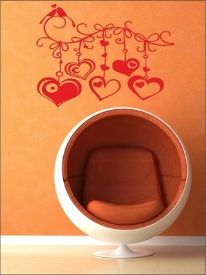 80% OFF on Wall1ders Birds With Hanging Hearts PVC Vinyl Sticker Sticker Pack of 1