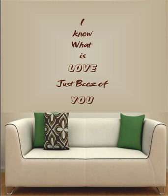 50% OFF on Ritzy I Know Wat Is Love Living Room Wall Quotes Wall Decal Sticker