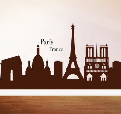 86% OFF on D��cor Kafe Decal Style City of Paris Wall Art Medium Size-44*21 Inch Wall Sticker Sticker Pack of 1