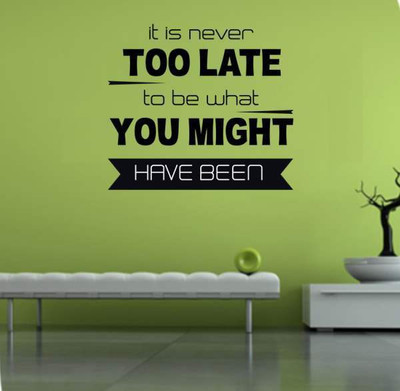 50% OFF on Hoopoe Decor Quote It is never too late Wall Sticker Pack of 1