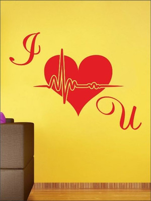 80% OFF on Wall1ders I Love U PVC Vinyl Sticker Sticker Pack of 1