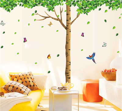 62% OFF on Uberlyfe Beautiful Shady Tree with Falling Leaves Vinyl Sticker Pack of 3