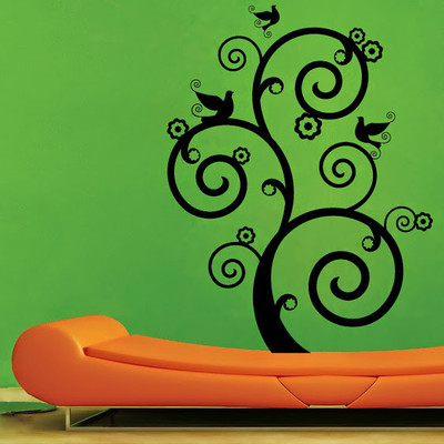 62% OFF on DeStudio DeStudio Swirl With Birds New One Wall Stickers Size MEDIUM WALL STICKER Sticker