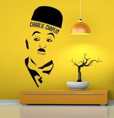 44% OFF on Hoopoe Decor Charlie Chaplin thinking seriously Wall Sticker Pack of 1