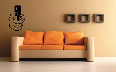 35% OFF on meSleep Shooter Design Black PVC Sticker Pack of 1