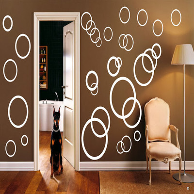 80% OFF on DeStudio Rings & Dots Color White Size 90cms X 60 Cms Wall Sticker