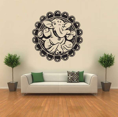 40% OFF on Hoopoe Decor Lord Ganesha in a flower Wall Sticker Pack of 1