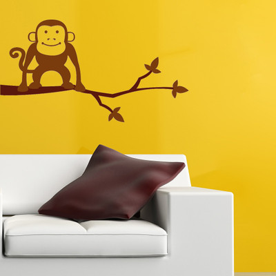 Chipakk Monkey-Brown Wall Decal Small Pigmented Polyvinyl Films Imported Sticker