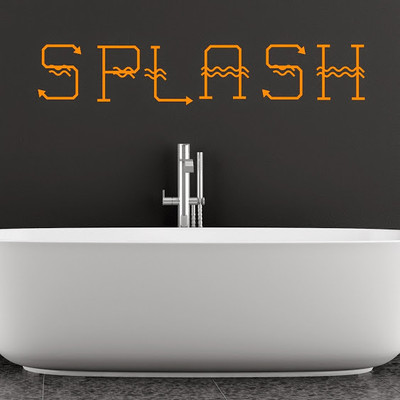 50% OFF on DeStudio Splash Water Two Color Orange Size 150 X 60 Cms Wall Sticker