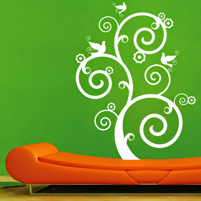 62% OFF on DeStudio DeStudio Swirl With Birds New Wall Stickers Size MEDIUM WALL STICKER Sticker