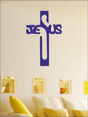 71% OFF on Wall1ders Jesus Cross PVC Vinyl Sticker Pack of 1