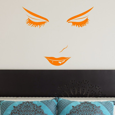 50% OFF on DeStudio Woman Beauty Lips Girls Home Color Orange Size 135 X 60 Cms Wall Sticker