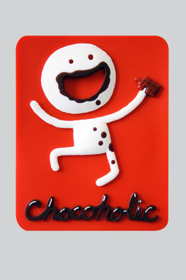 Chimp Chocoholic Fridge Magnet Sticker Chimp Chocoholic Fridge Magnet Sticker