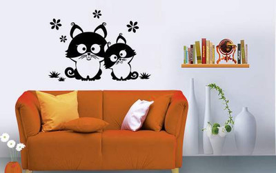 33% OFF on Hoopoe Decor A Cat With Baby Cat Wall Sticker Pack of 1 33% OFF on Hoopoe Decor A Cat With Baby Cat Wall Sticker Pack of 1