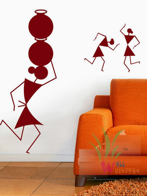 72% OFF on Wall Whispers Modern Art with Girl Dance and Pot Vinyl Sticker