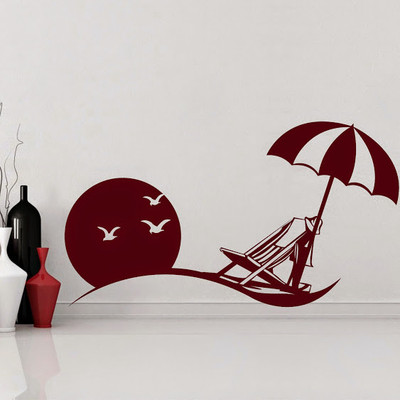 66% OFF on DeStudio DeStudio Beach View Two Wall Stickers Size SMALL WALL STICKER Sticker