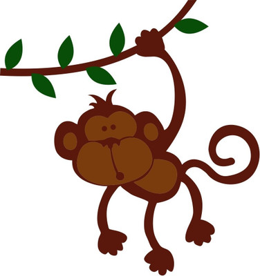 Chipakk Hanging Monkey Wall Decal Small Pigmented Polyvinyl Films Imported Sticker