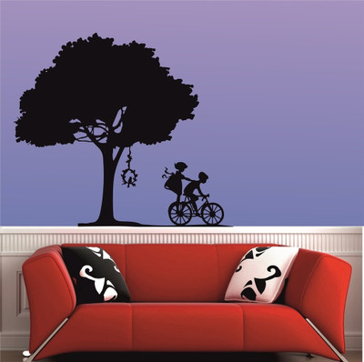 16% OFF on meSleep Playing Kids Design Black PVC Sticker Pack of 1