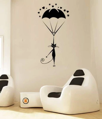 44% OFF on Hoopoe Decor Cat landing with parachute Wall Sticker Pack of 1 44% OFF on Hoopoe Decor Cat landing with parachute Wall Sticker Pack of 1