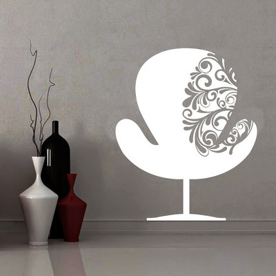 50% OFF on DeStudio DeStudio Chair With Swirls One Wall Stickers Size JUMBO WALL STICKER Sticker