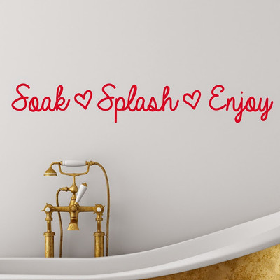 50% OFF on DeStudio Soak Splash Enjoy One Color Red Size 135 X 60 Cms Wall Sticker