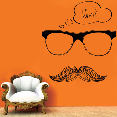 79% OFF on Decor Kafe Decal Style Moustache Small Size-20*22 Inch Vinyl Film Sticker Pack of 1