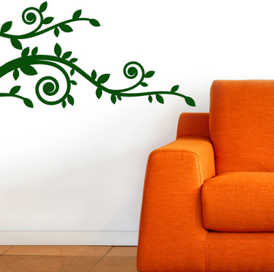 20% OFF on Chipakk Branch Motif 1- Green Wall Decal Medium Pigmented Polyvinyl Films Imported Sticker