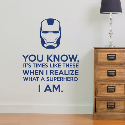 50% OFF on DeStudio Superhero Quote Comic Book Color Blue Size 150 X 60 Cms Wall Sticker
