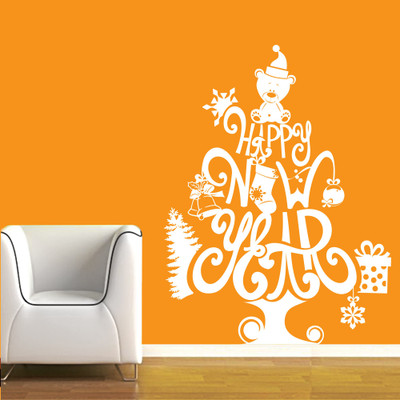 30% OFF on Creative Width Decor New Year Tree Vinyl Sticker Sticker Pack of 1