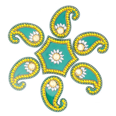 55% OFF on Amba Handicraft Green Moti Keri Rangoli Acrylic Sheet Sticker