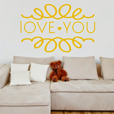 50% OFF on DeStudio Love You Mural Hearts Cute2 Color Yellow Size 150 X 60 Cms Wall Sticker